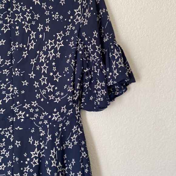 Likely Delilah Star Pattern Blue Wrap Romper - Picture 9 of 10